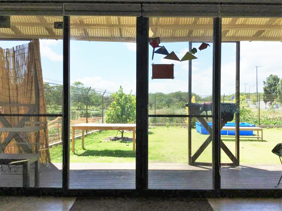 テラス側からのドッグランへの出入り口