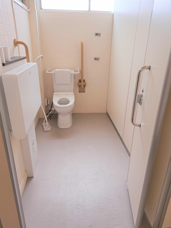 手すり、おむつ交換シートあります