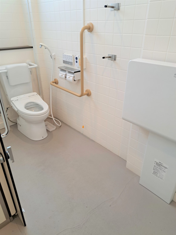手すり、おむつ交換シートあります