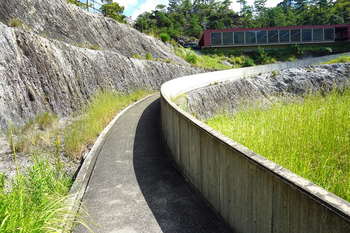 緩やかなカーブの道です